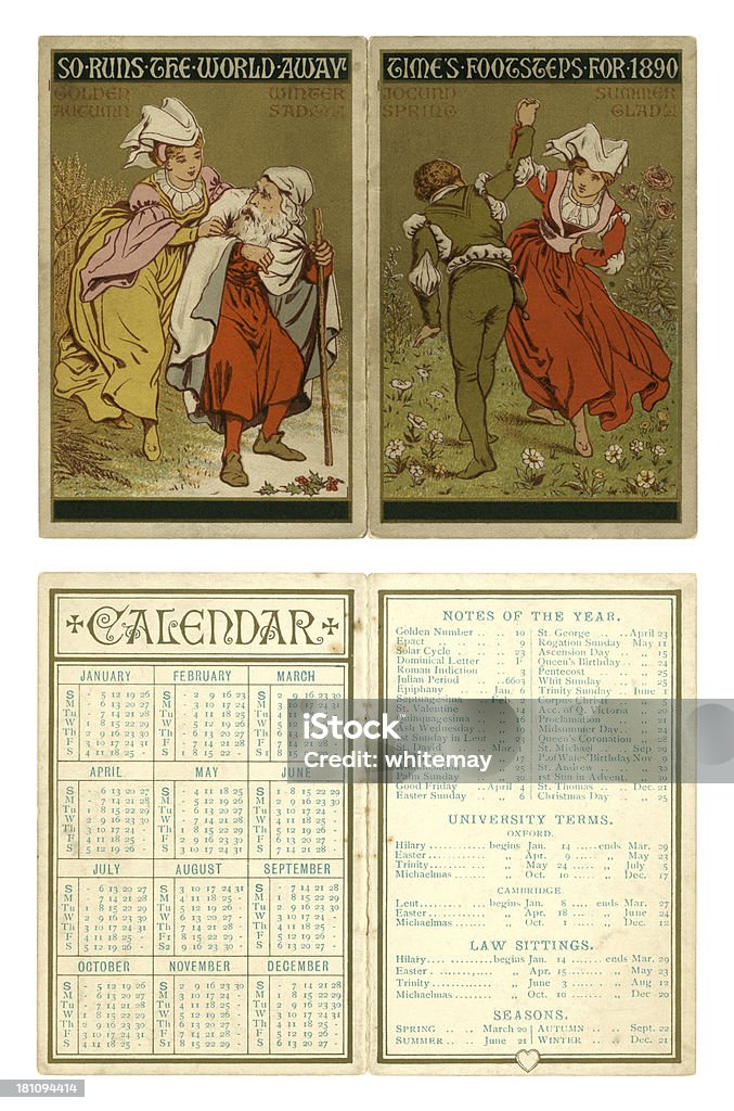 Calendário de 1890 - Royalty-free Calendário Ilustração de stock