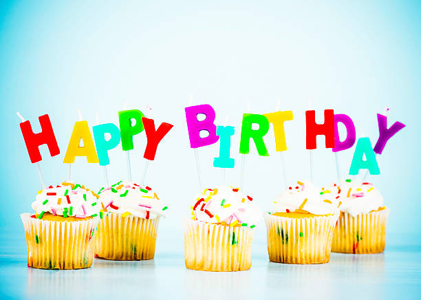 istock Happy Birthday Cupcake Border 181095147