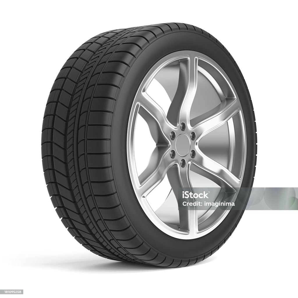 Car Tire Tire isolated on white background. Tire - Vehicle Part Stock Photo