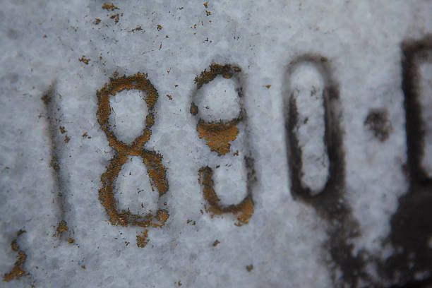 1890 on very old stone grave