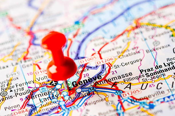 istock Europe cities on map series: Geneve 181095826