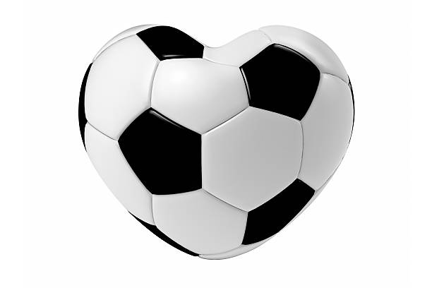 Heart Shaped Soccer Ball With Clipping Path stock photo