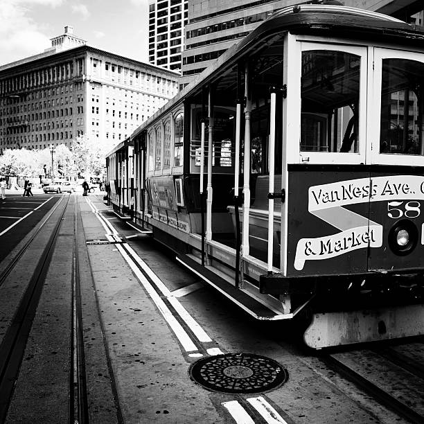 istock Cable Car, San Francisco. Black And White. 181096410