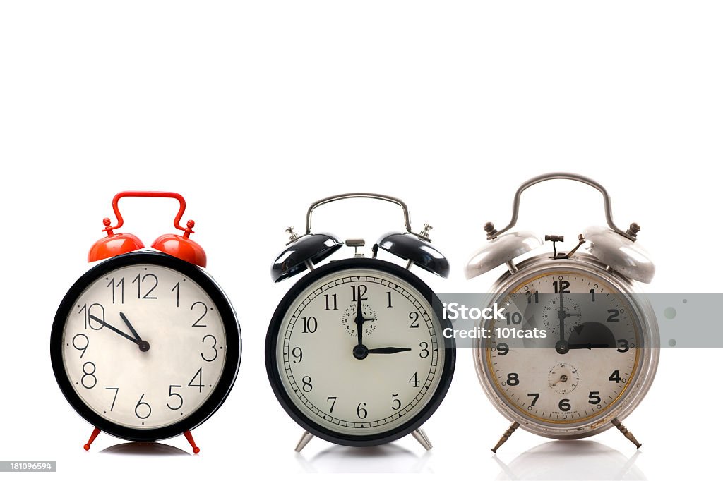 alarm clock old alarm clock on white Abstract Stock Photo