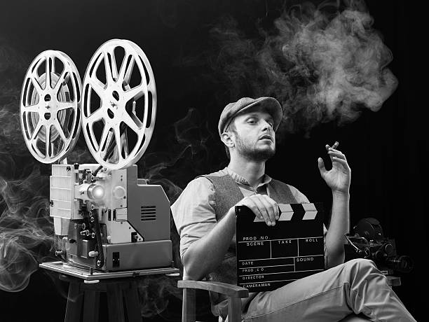 istock Film director watching his movie for editing 181096896