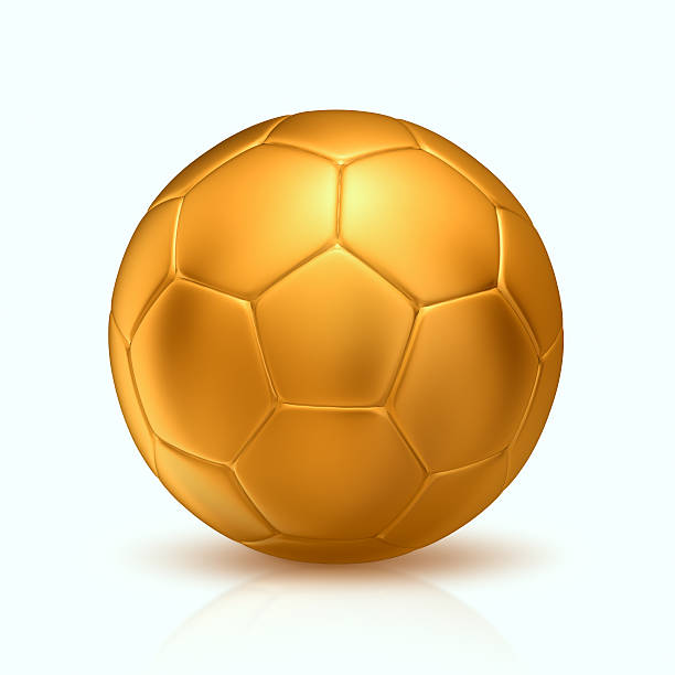 Golden soccer ball stock photo