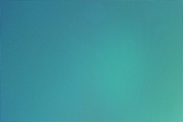 カラーoledディスプレイのマクロ撮影。 - led pattern in a row blue ストックフォトと画像