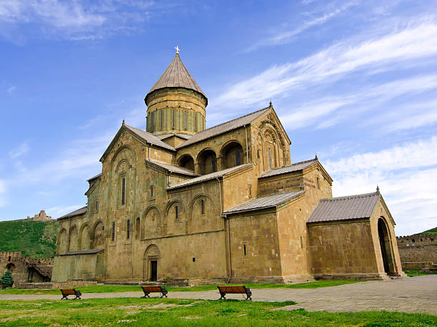 catedral em mtskhetageorgia.kgm - mtskheta imagens e fotografias de stock
