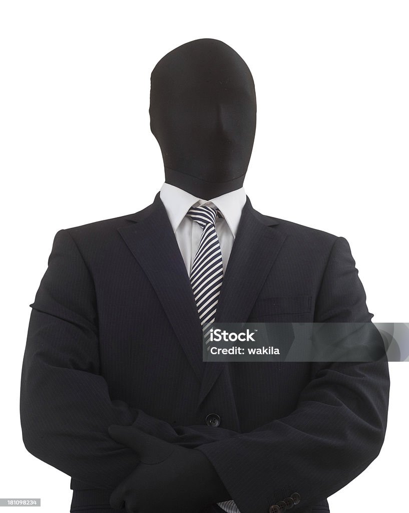 anonymous business man - anonymous businessman The black man isolated on white Slenderman - Fictional Character Stock Photo