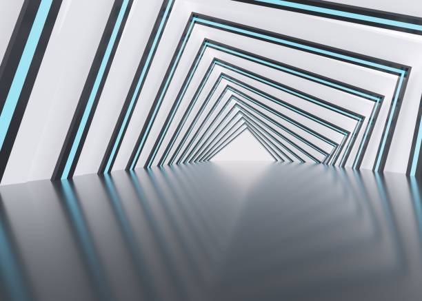 istock 3D rendered Illustration of illuminated futuristic spaceship corridor 1810982384
