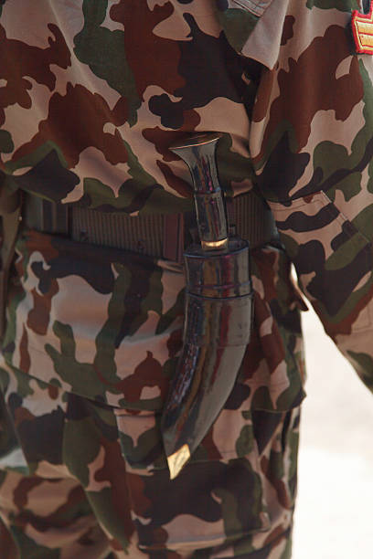 istock Khukri knife and Nepali army camoflage. 181098490