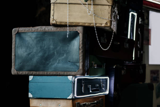 istock Pile of old vintage suitcases 1810985756