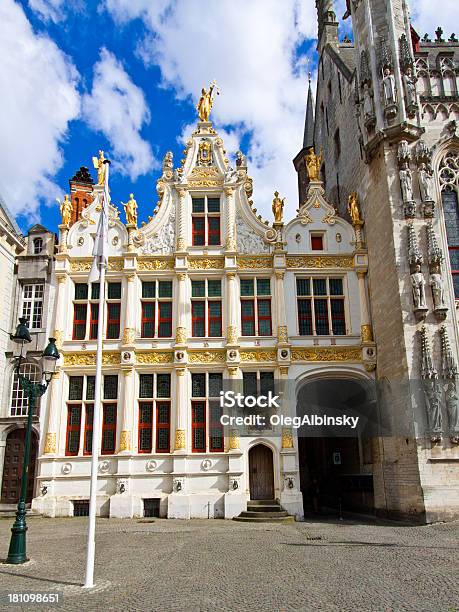 City Hall No Burg Bruges - Fotografias de stock e mais imagens de Antigo - Antigo, Ao Ar Livre, Arquitetura
