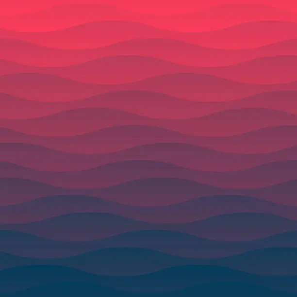 Vector illustration of Trendy geometric background with Red abstract waves