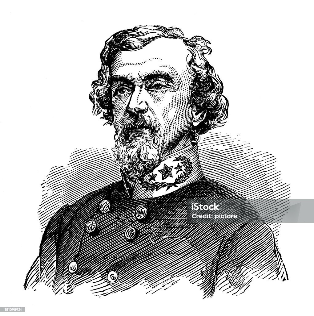 Benjamin Huger, generale dell'Esercito confederato. - Foto stock royalty-free di Arte del ritratto