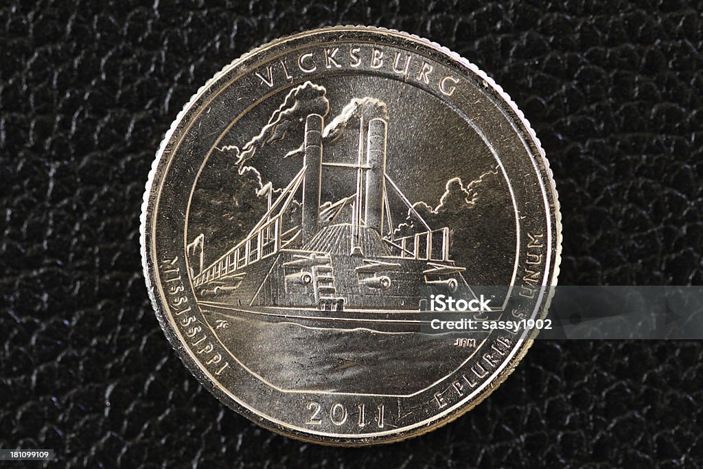 Vicksburg Mississippi U.S. Commemorative Quarter 2011 Close up of a Vicksburg Mississippi U.S. Commemorative Quarter 2011. Mississippi Stock Photo