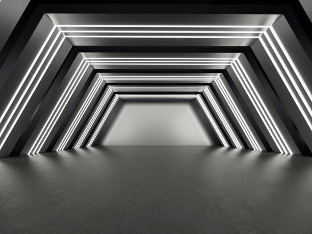 istock 3D rendered Illustration of illuminated futuristic spaceship corridor 1810992861