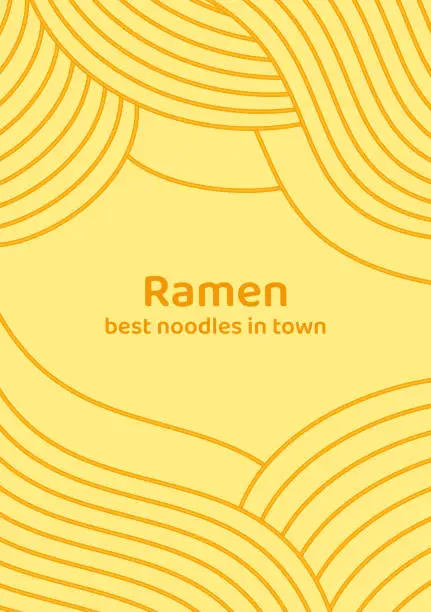 Vector illustration of Yellow ramen soup texture poster template