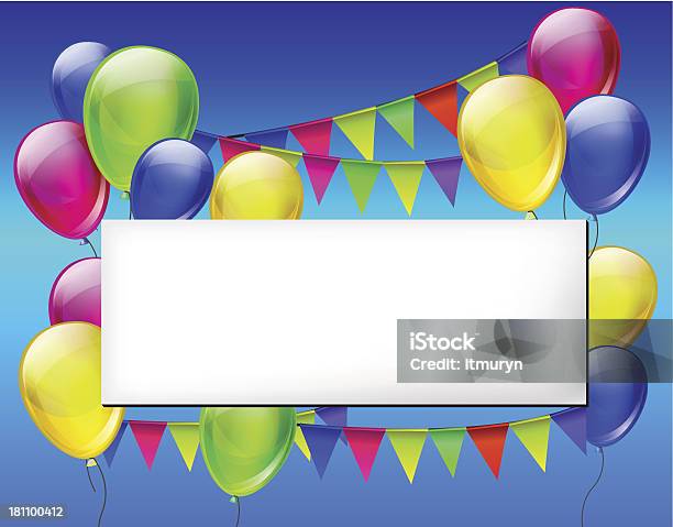 Fundo Com Balões De Cor De Desenho - Arte vetorial de stock e mais imagens de Amarelo - Amarelo, Aniversário, Aniversário especial