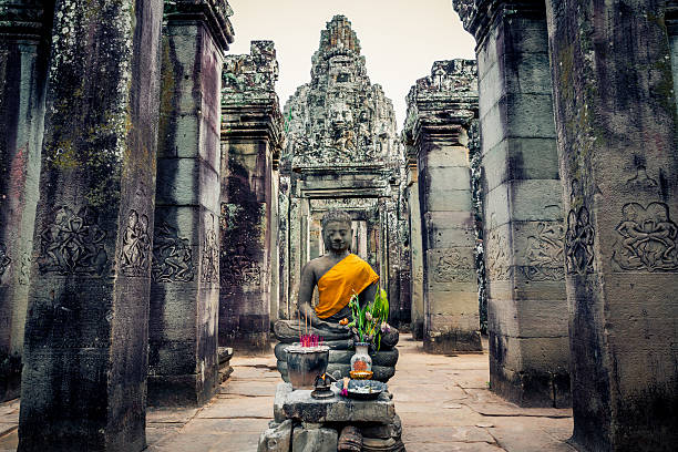 A Buddhist altar maintained at the Banteay Kdei Temple.
