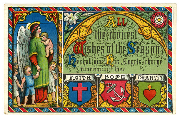 istock Victorian Christmas seasonal wishes greetings card, 1872 181101118