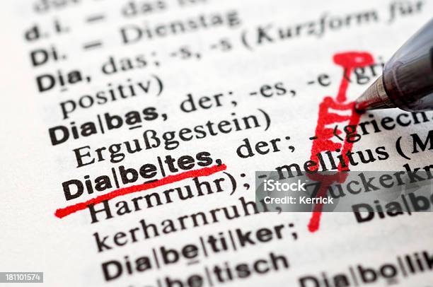 Diabetesdeutsche Wort Abbildung Stockfoto und mehr Bilder von Zucker - Zucker, Diabetes, Wahlmöglichkeit