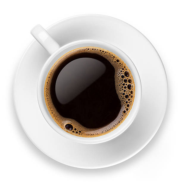 caffè sul bianco - tazza da caffè foto e immagini stock