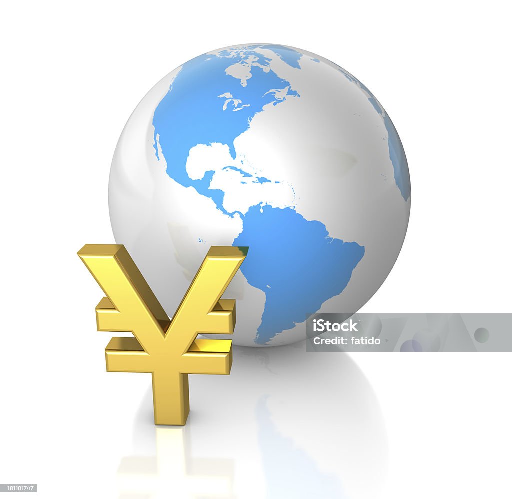 Yen e Globe - Foto stock royalty-free di Affari