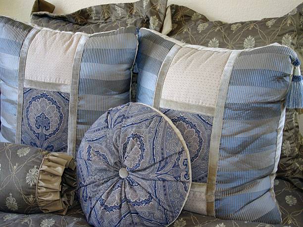 Blue Plush Pillows 1 stock photo