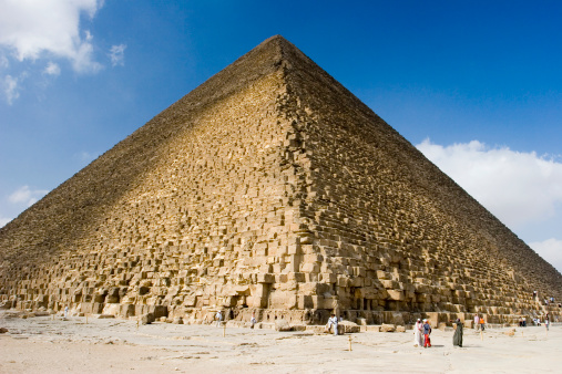 Side of the Great Pyramid in Giza. One of the wonders of the World.