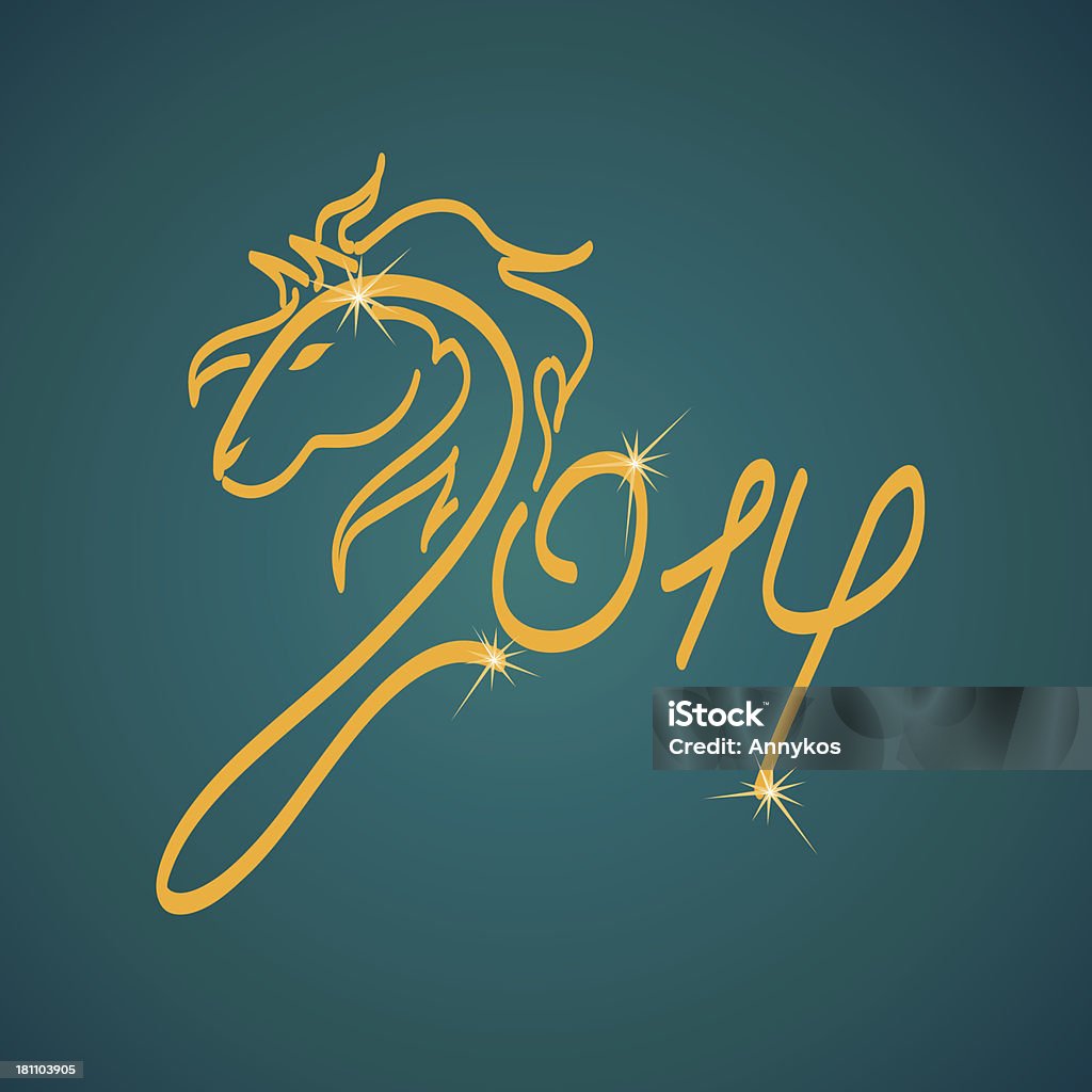 Neujahrs-symbol horse - Lizenzfrei 2014 Vektorgrafik