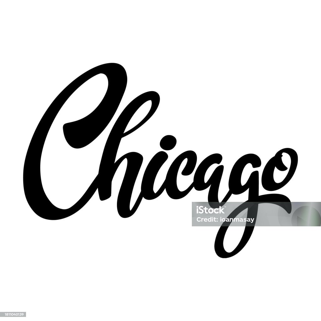 Chicago Retro Lettering Chicago Lettering Phrase Isolated On White Background Stock ...