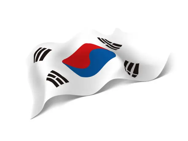 Vector illustration of Korea flag