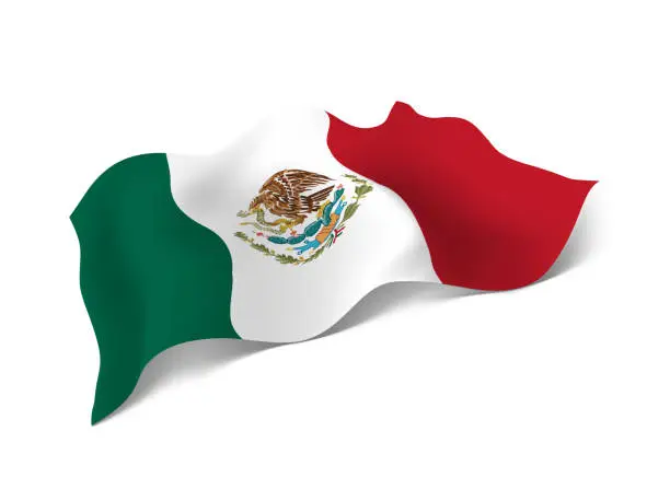 Vector illustration of Mexico flag