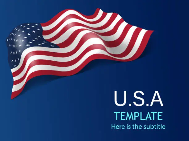 Vector illustration of USA flags