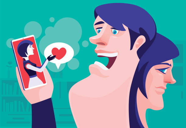 istock nerd video chatting with robot woman on smartphone 1811048167