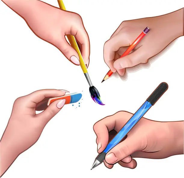 Vector illustration of Artist's hands