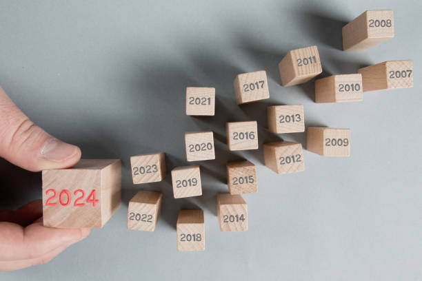 istock Wooden Blocks with New Year 2024 1811074043