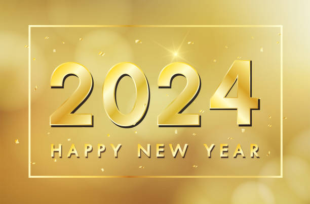 istock Happy New Year 2024. Golden 2024 numbers isolated on Golden background. Luxury style. Vector illustration. 1811087933