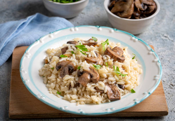 istock Mushroom rice pilaf, Turkish name; Mantarli pirinc pilavi. 1811116394