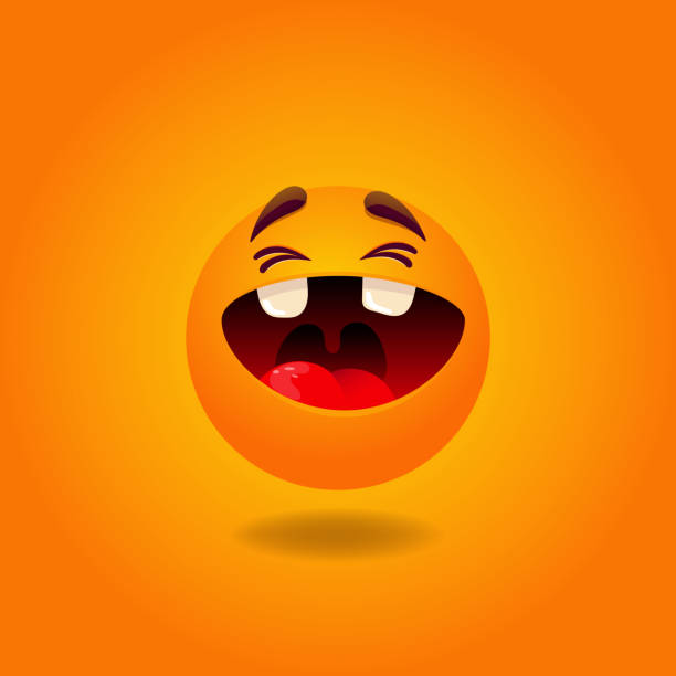 istock Cheerful, satisfied, smiling, happy, laughing Smile or Emoji. Emotions. Design element for advertising, posters, prints for clothing, banners, covers, children's products, websites, social networks 1811119014