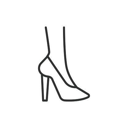 Heels line design. Footwear, Fashion, Style icon vector illustration. Heels stroke icon