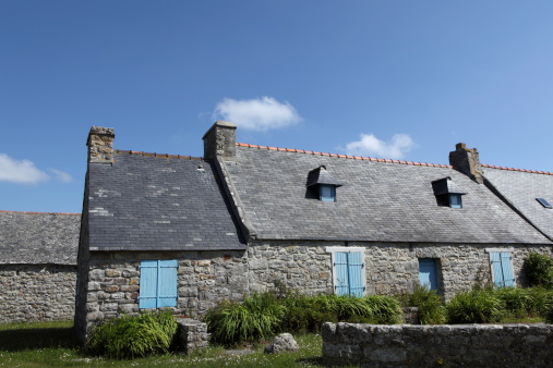 Stone Brittany house in France.