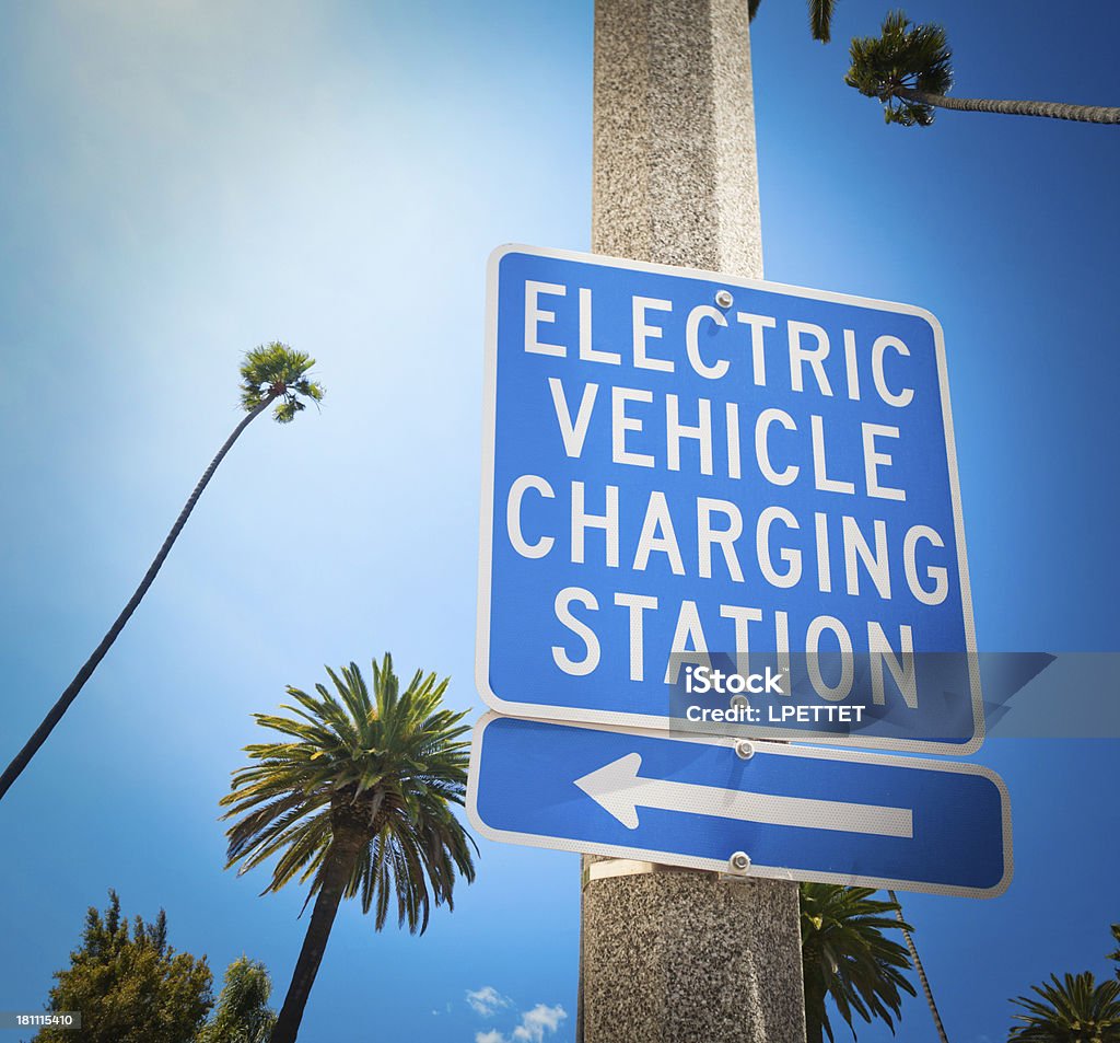 Posto de carregamento de veículos elétricos - Royalty-free Cidade de Los Angeles Foto de stock