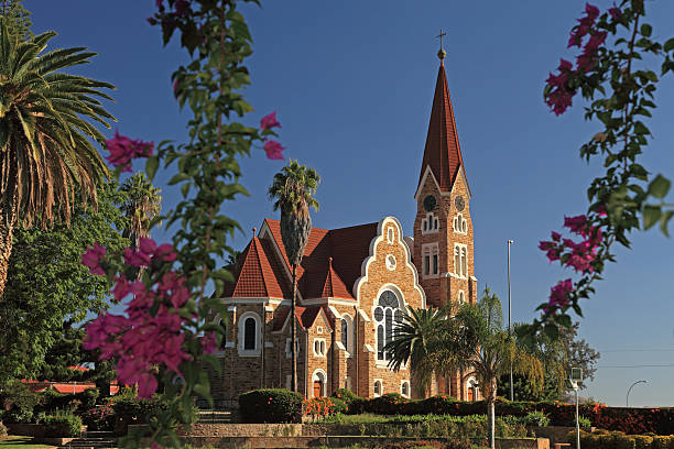 christ church in Windhoek, Namibia - seen from the park of the Tintenpalast 