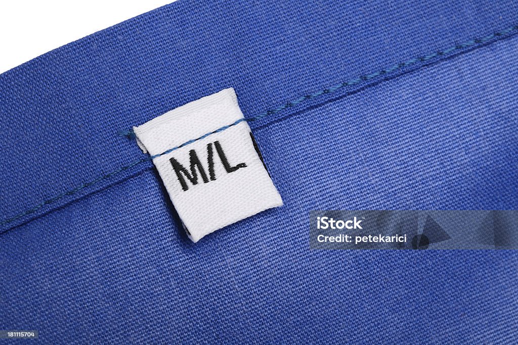M/L roupas Label - Foto de stock de Algodão - Material Têxtil royalty-free