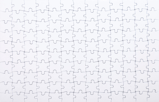Background of blank white jigsaw puzzle
