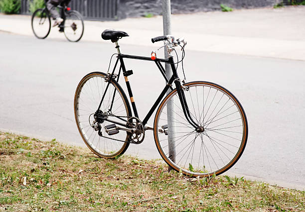istock Vintage bicycle parked on the street 181119008