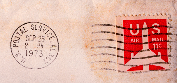A postage from 1973 with a 11A air mail stamp.