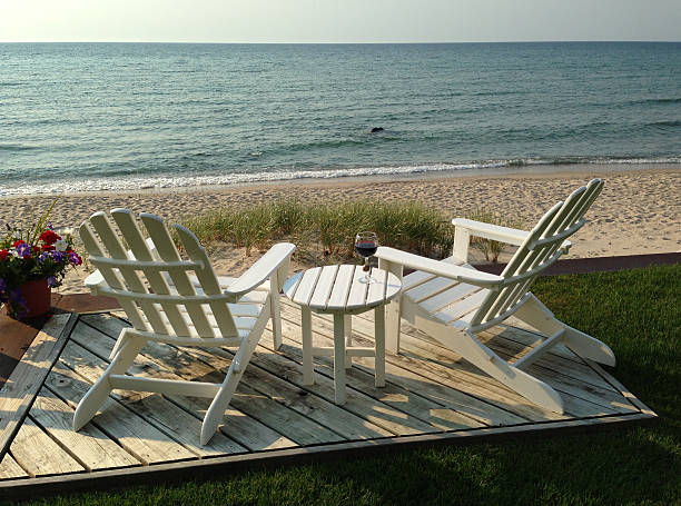istock Two Chairs on Lake Michigan 181119618